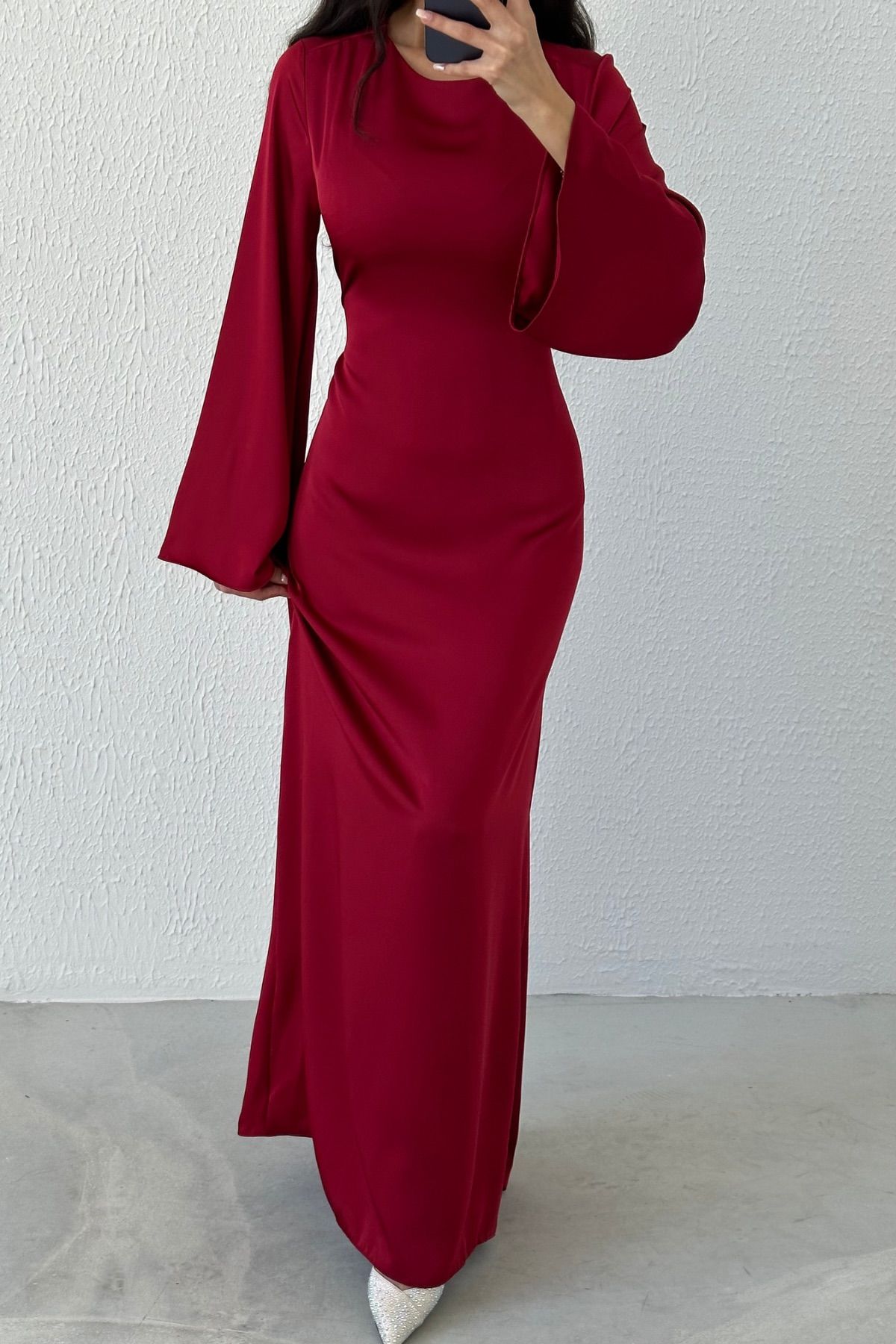 Basic-Abendkleid aus Satin